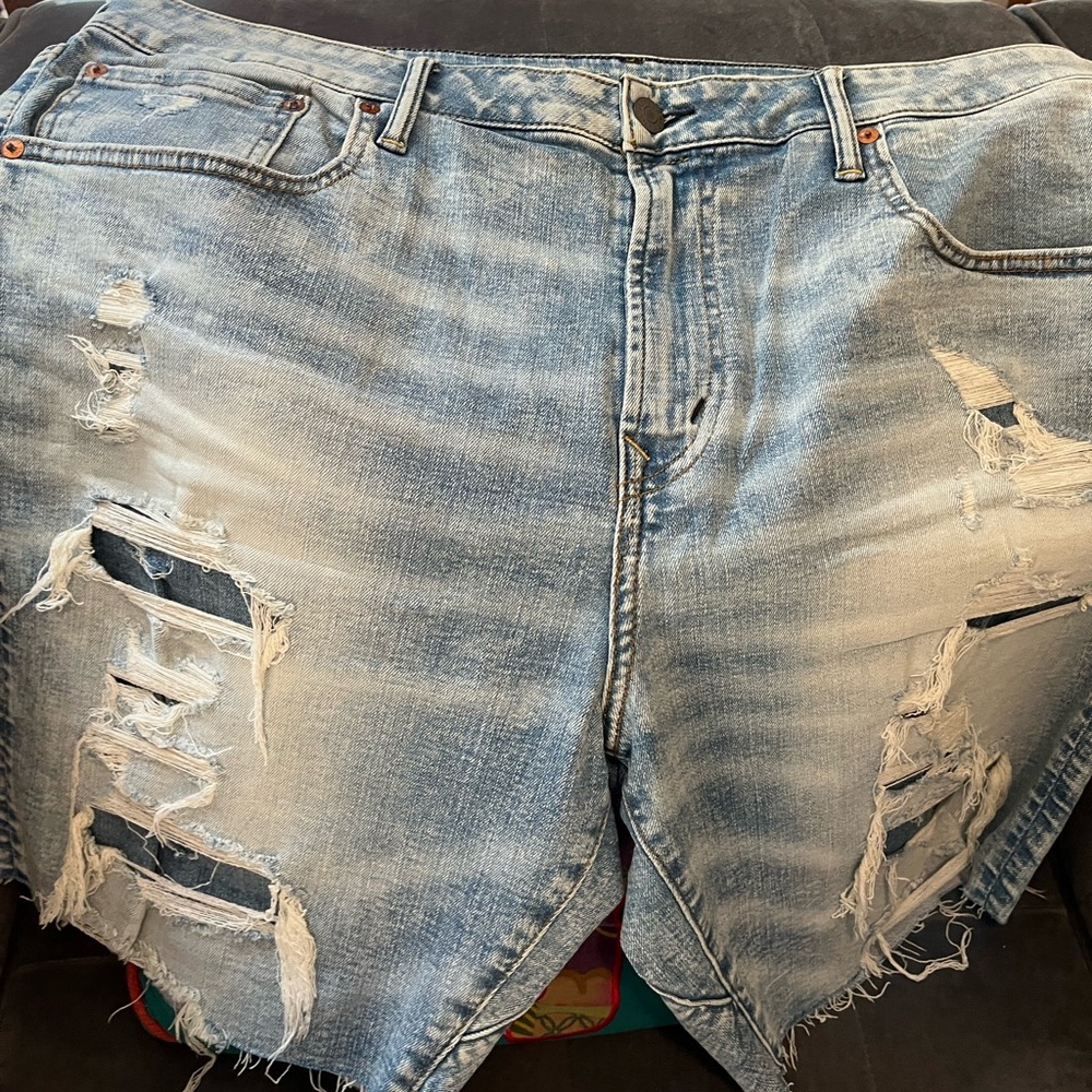 American Eagle airflex ripped denim shorts , size 38